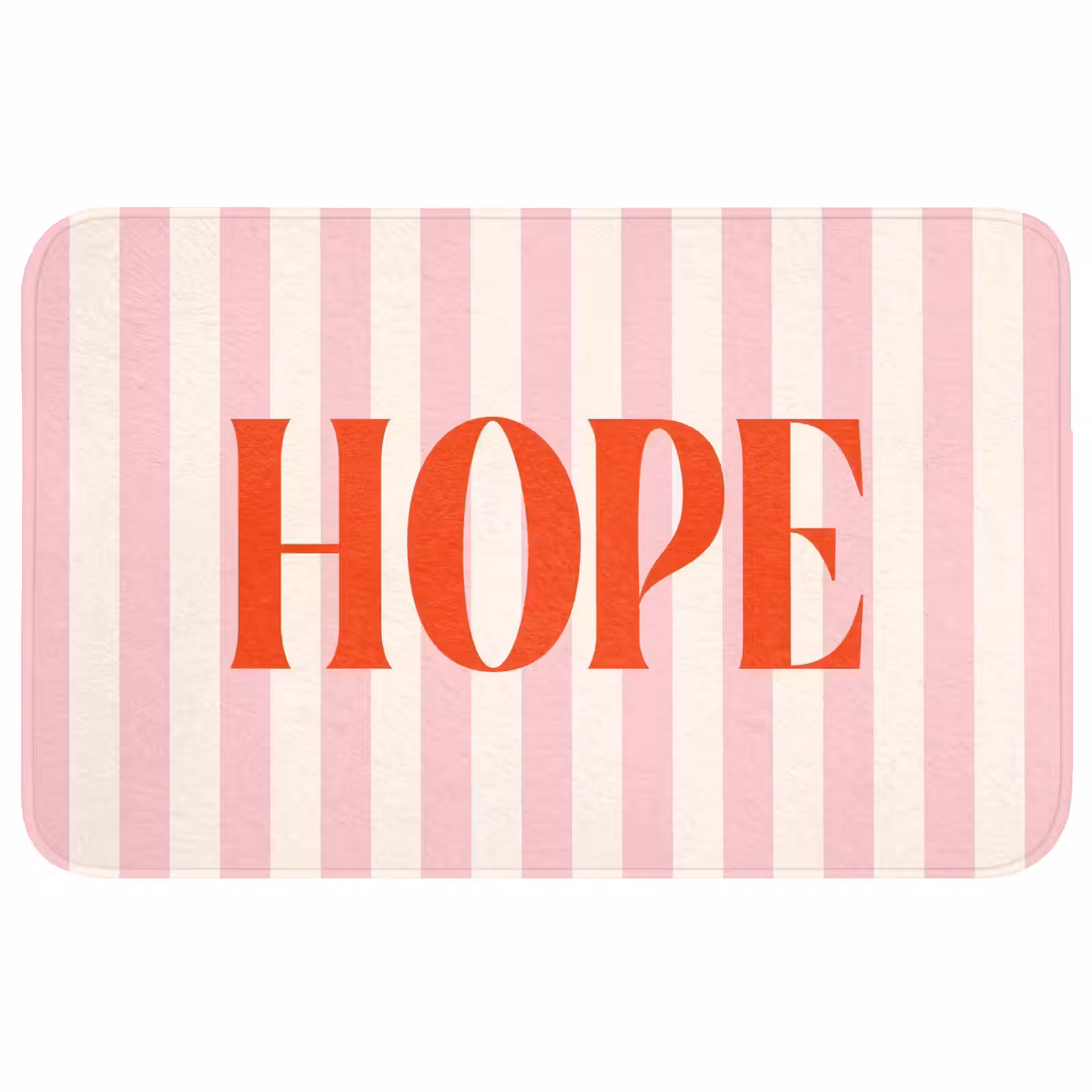 Wc Mat - Zachtroze - Rood - Strepen - Hope — 1