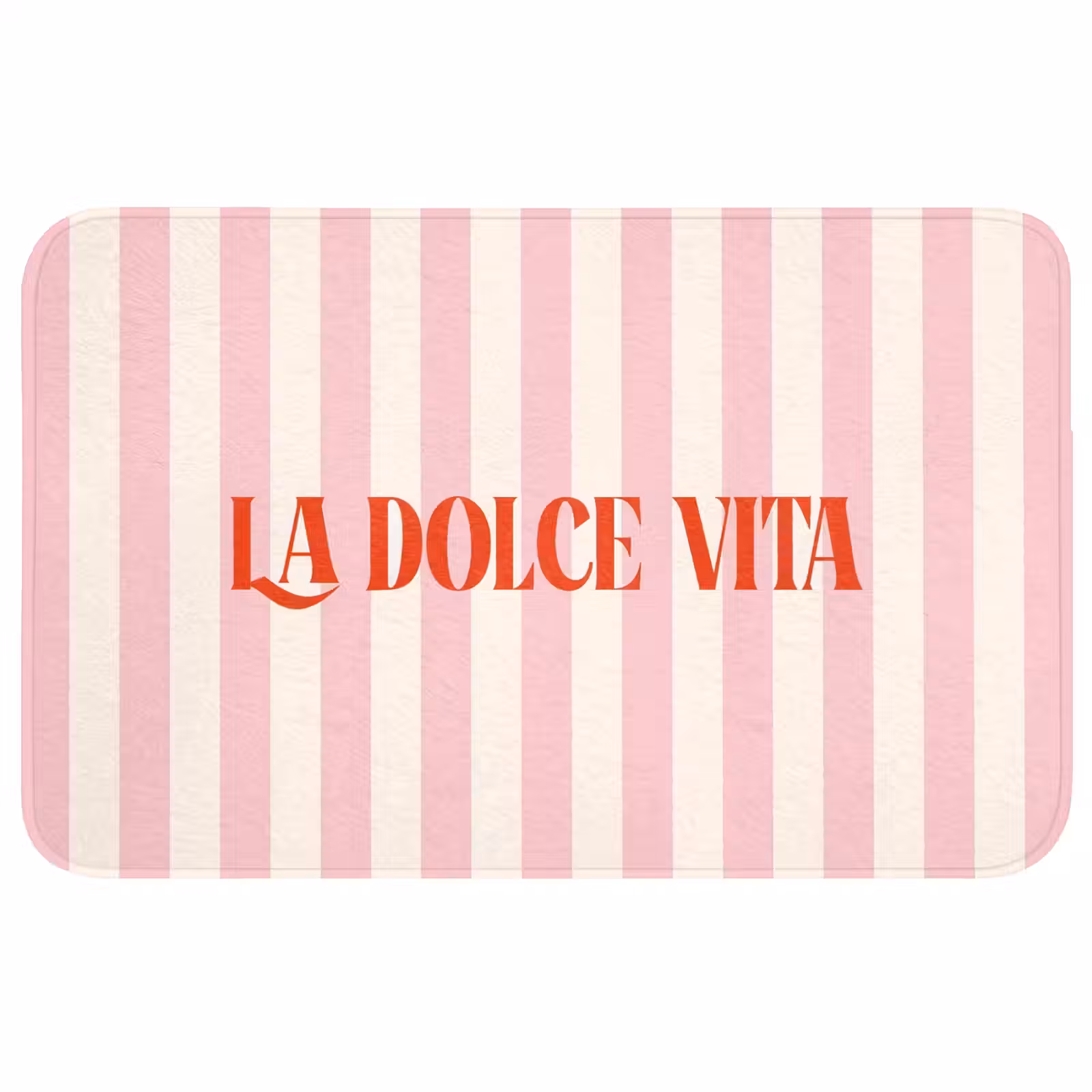 Wc Mat - Zachtroze - Rood - Strepen - La Dolce Vita — 1