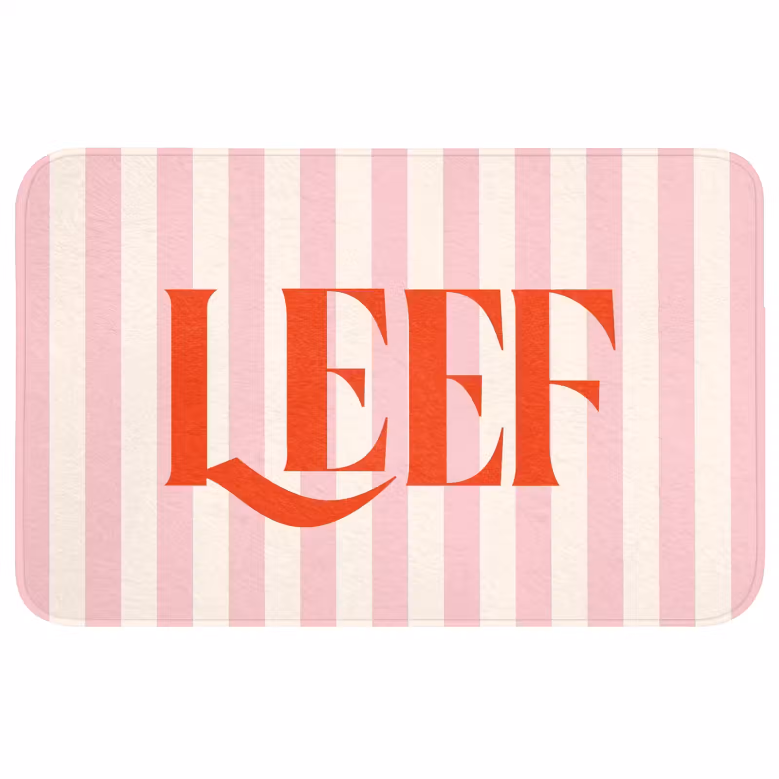 Wc Mat - Zachtroze - Rood - Strepen - Leef — 1