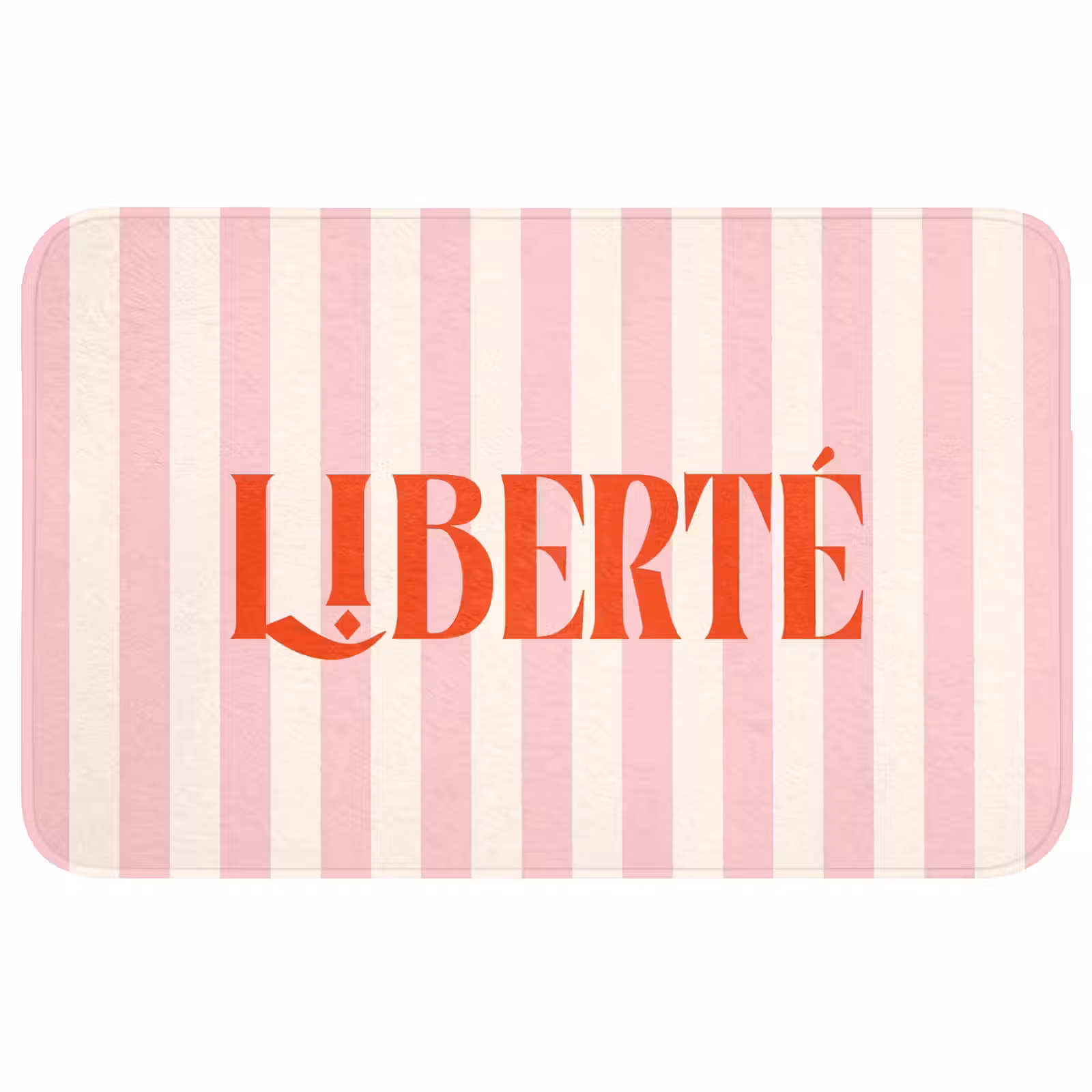 Wc Mat - Zachtroze - Rood - Strepen - Liberté — 1