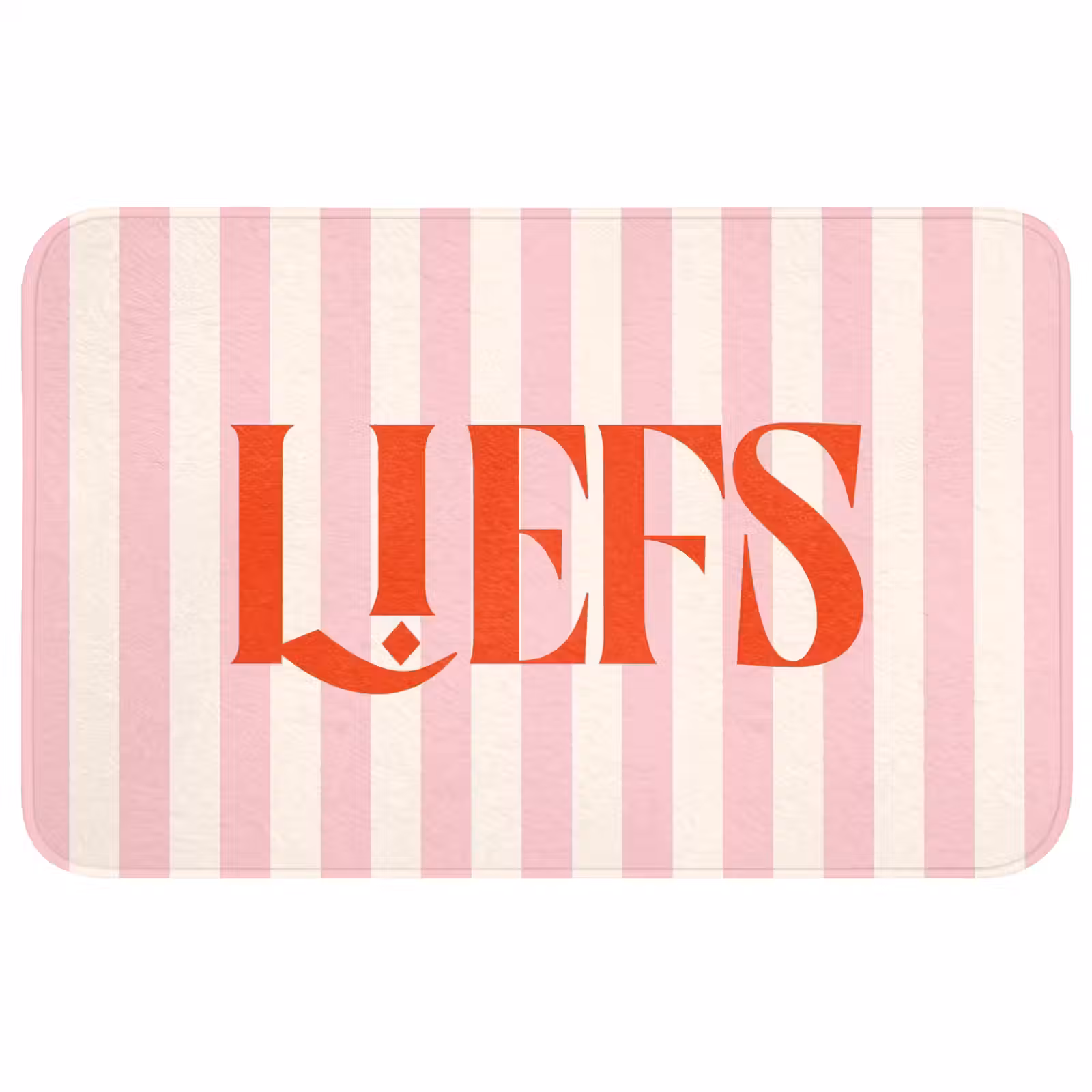 Wc Mat - Zachtroze - Rood - Strepen - Liefs — 1