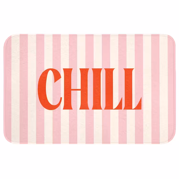 Wc Mat - Zachtroze - Rood - Strepen - Chill — 1