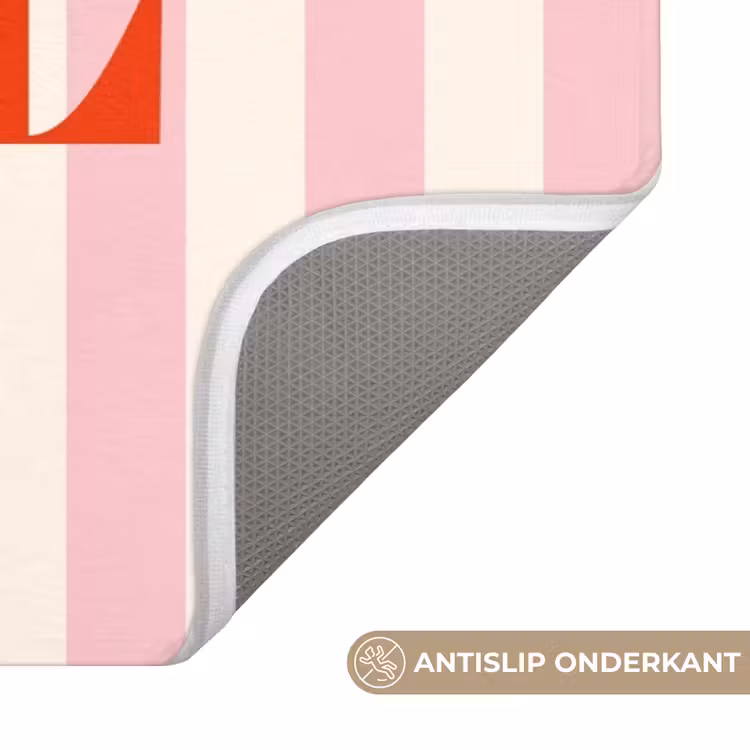 Wc Mat - Zachtroze - Rood - Strepen - Chill — 3
