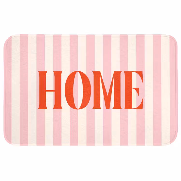Wc Mat - Zachtroze - Rood - Strepen - Home — 1
