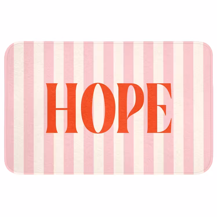 Wc Mat - Zachtroze - Rood - Strepen - Hope — 1