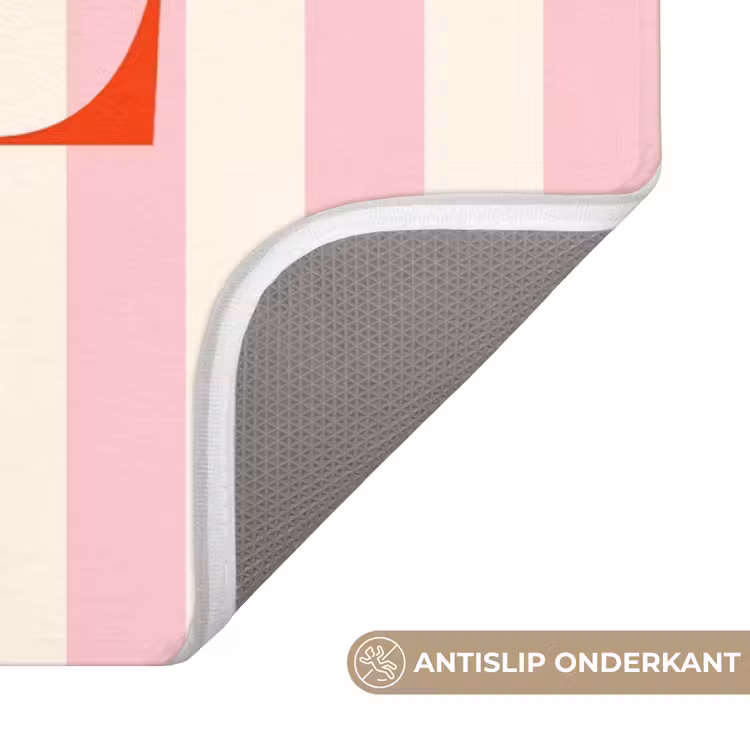 Wc Mat - Zachtroze - Rood - Strepen - Hope — 3