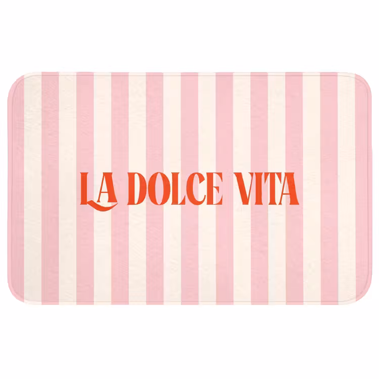 Wc Mat - Zachtroze - Rood - Strepen - La Dolce Vita — 1