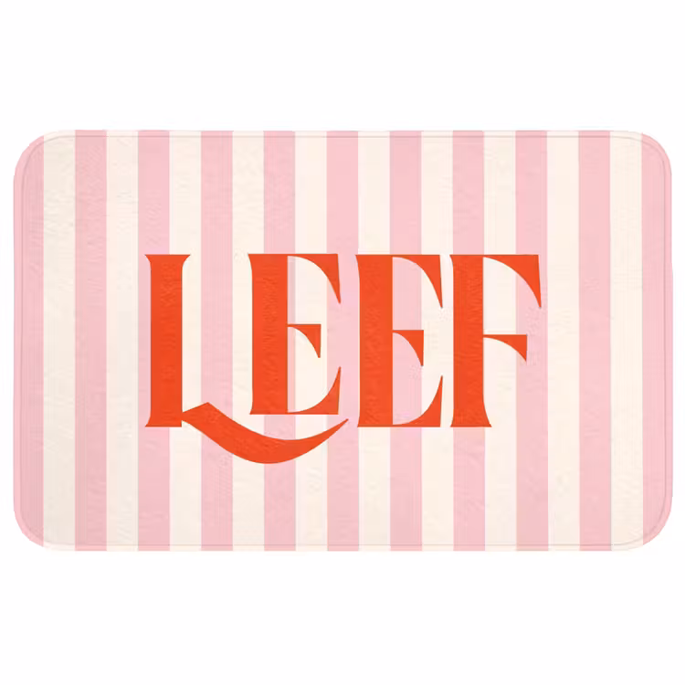Wc Mat - Zachtroze - Rood - Strepen - Leef — 1