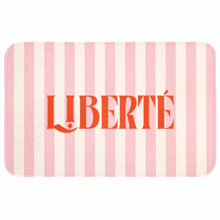 Wc Mat - Zachtroze - Rood - Strepen - Liberté — 1