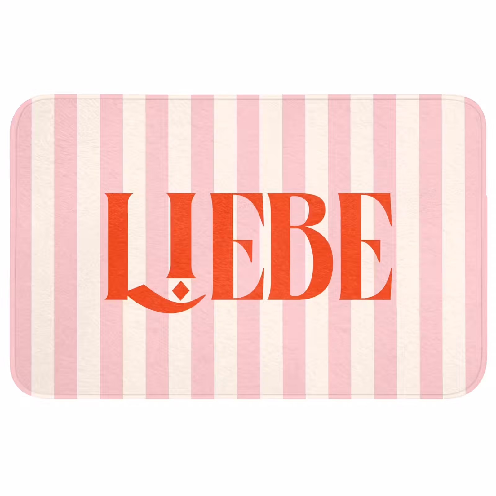 Wc Mat - Zachtroze - Rood - Strepen - Liebe — 1