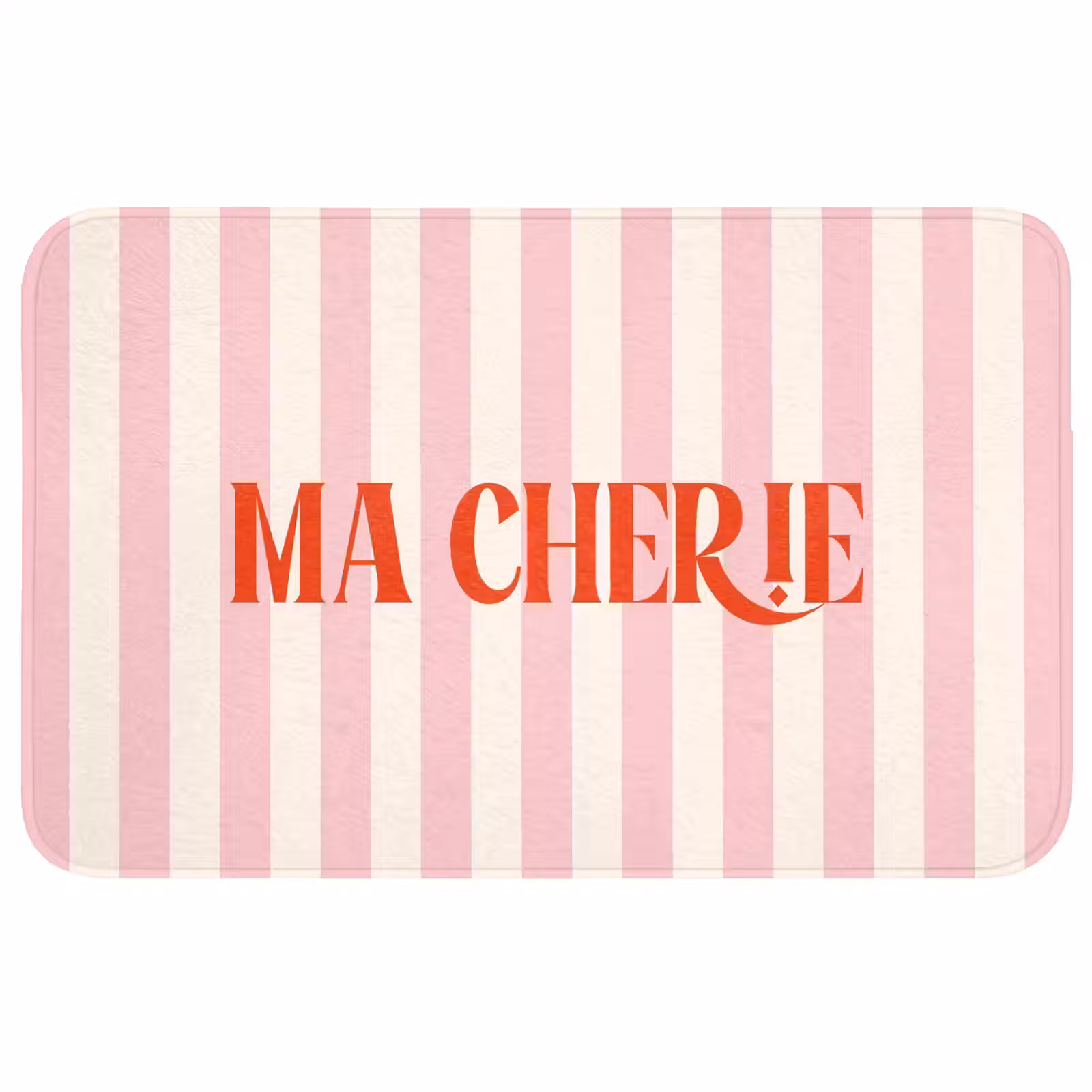 Wc Mat - Zachtroze - Rood - Strepen - Ma Cherie — 1