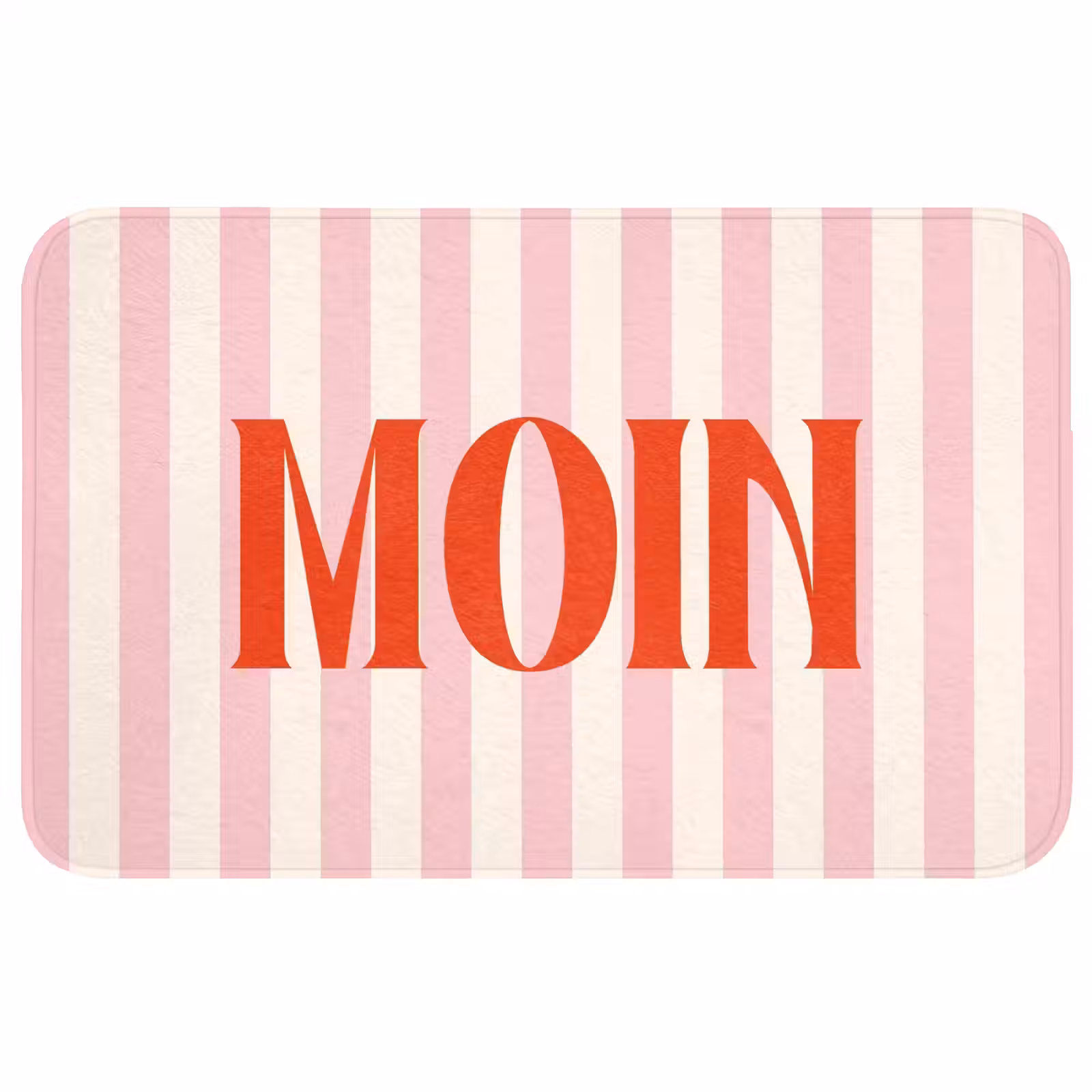 Wc Mat - Zachtroze - Rood - Strepen - Moin — 1
