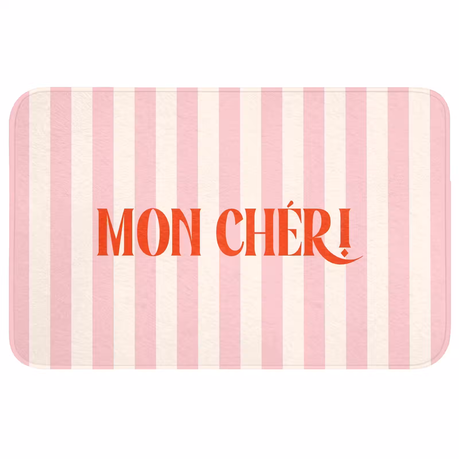 Wc Mat - Zachtroze - Rood - Strepen - Mon Chéri — 1