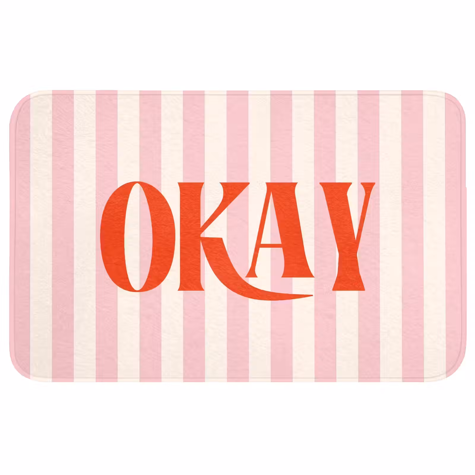 Wc Mat - Zachtroze - Rood - Strepen - Okay — 1