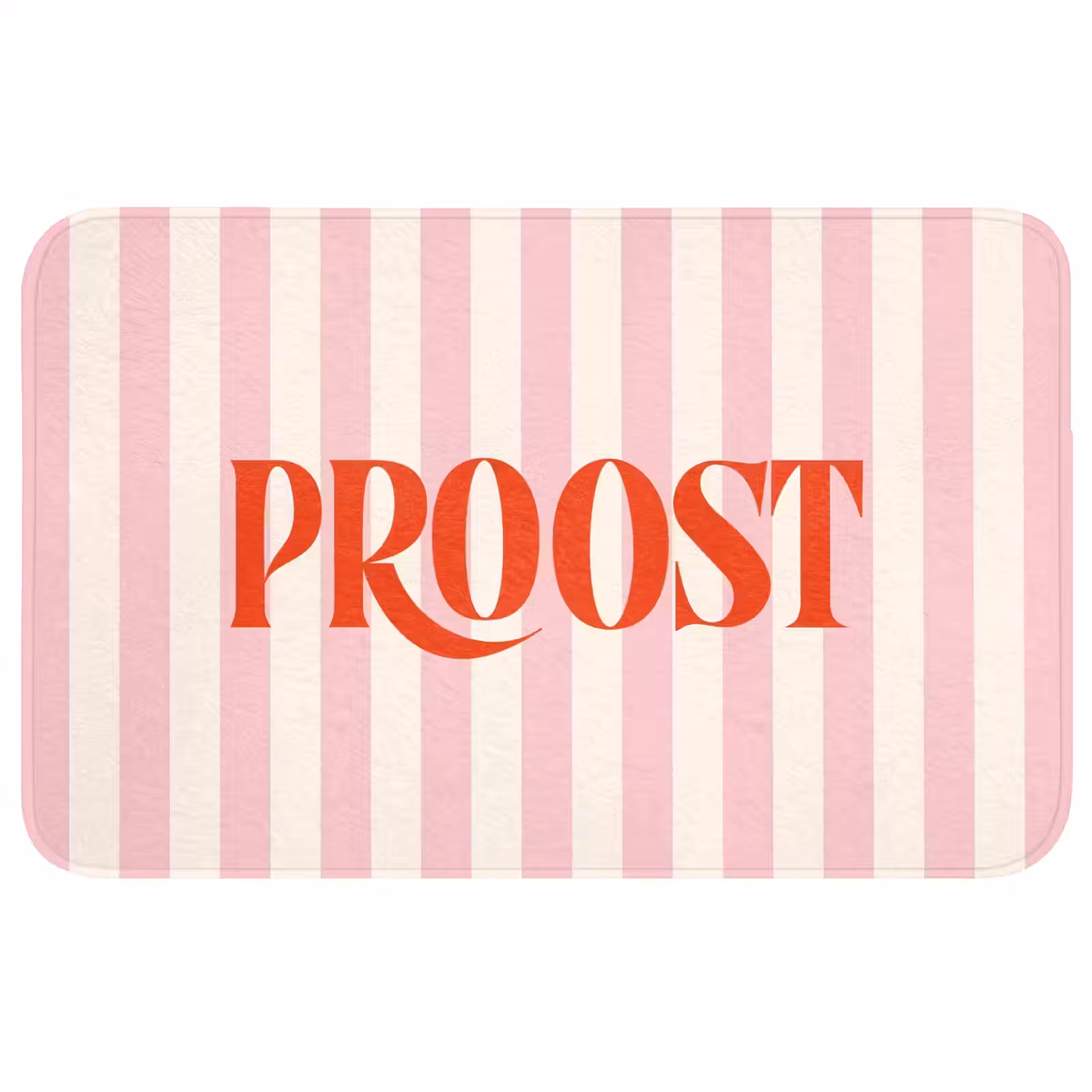 Wc Mat - Zachtroze - Rood - Strepen - Proost — 1