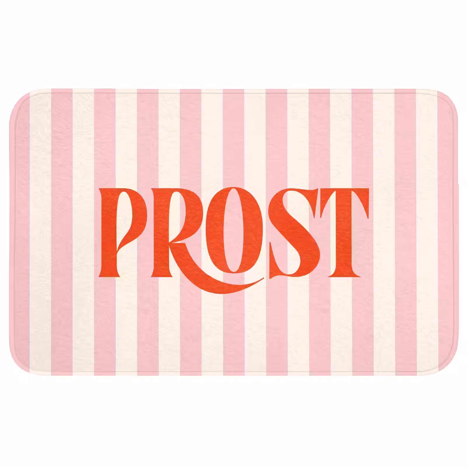 Wc Mat - Zachtroze - Rood - Strepen - Prost — 1
