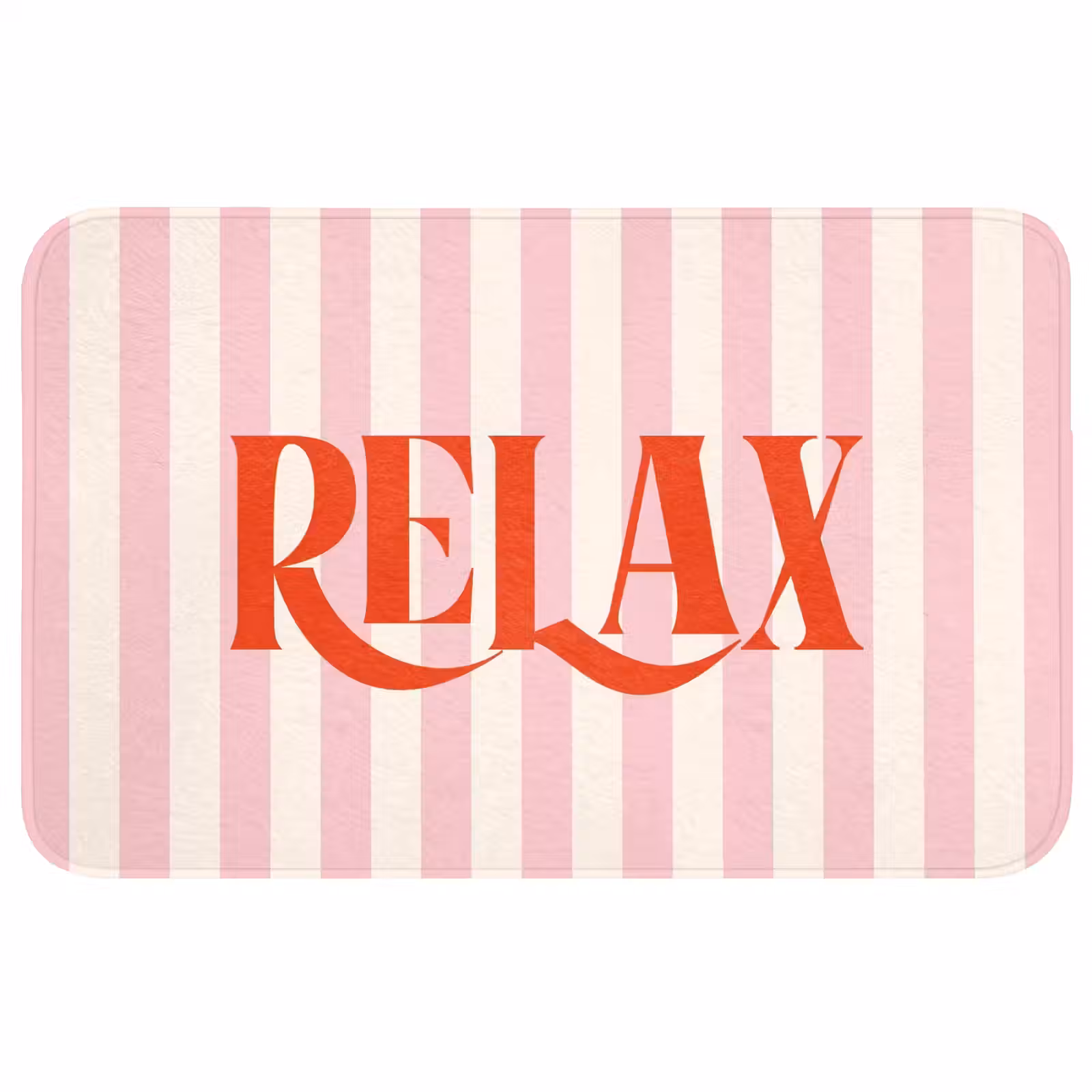 Wc Mat - Zachtroze - Rood - Strepen - Relax — 1