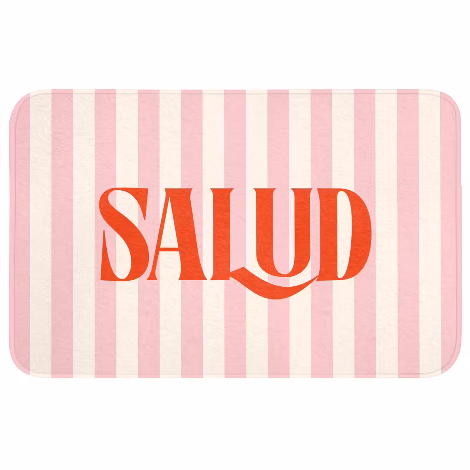 Wc Mat - Zachtroze - Rood - Strepen - Salud — 1