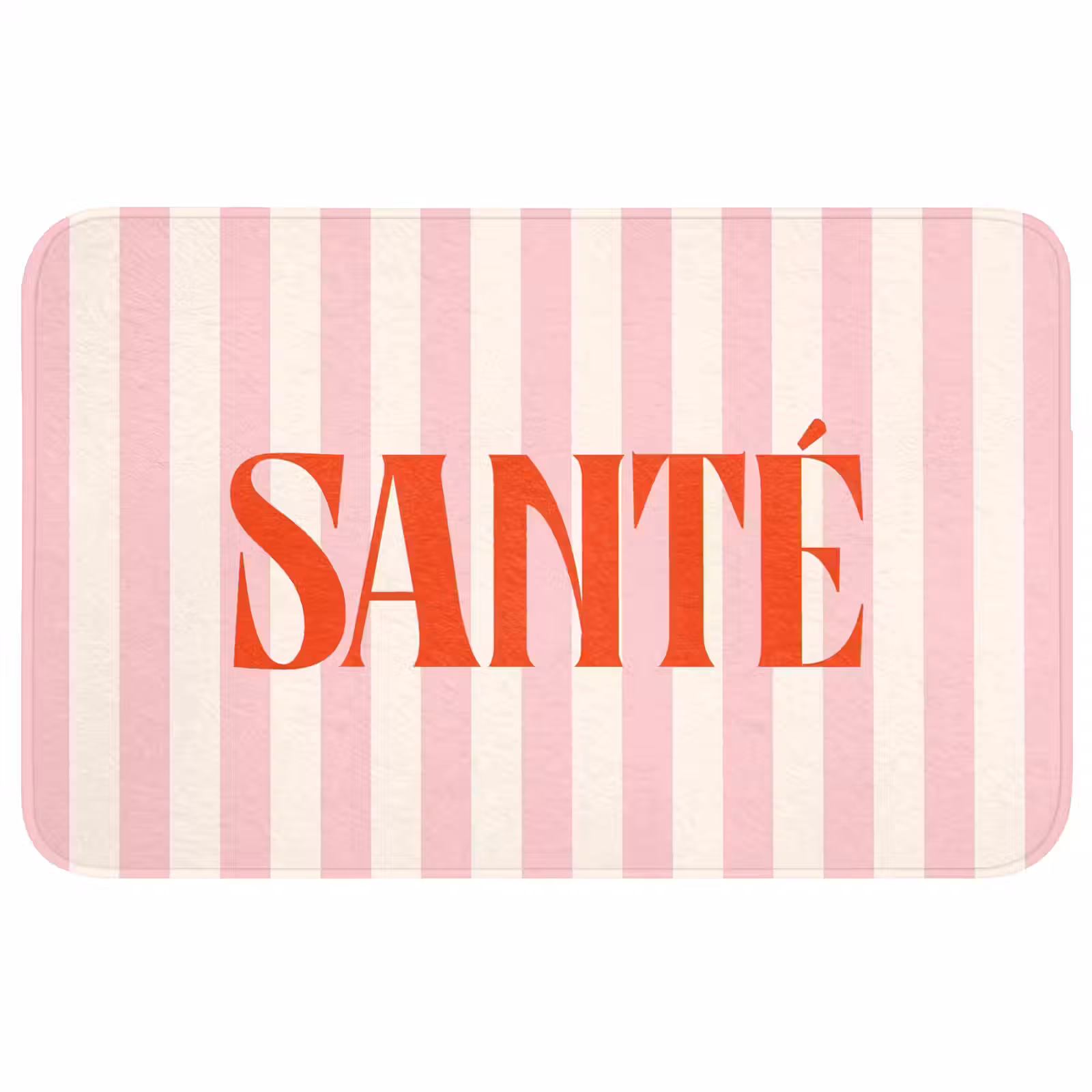Wc Mat - Zachtroze - Rood - Strepen - Santé — 1