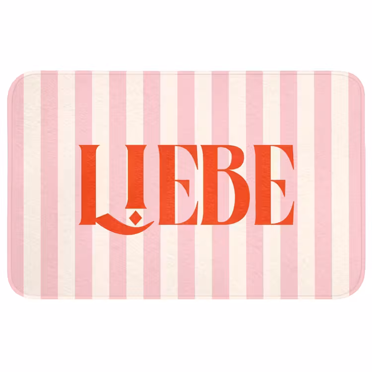 Wc Mat - Zachtroze - Rood - Strepen - Liebe — 1