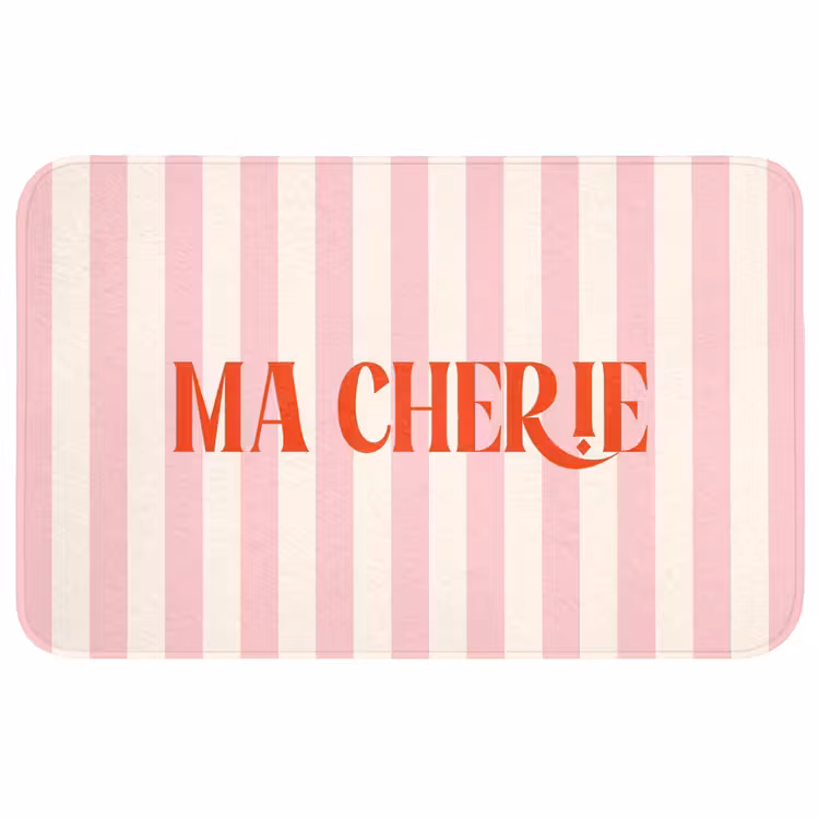 Wc Mat - Zachtroze - Rood - Strepen - Ma Cherie — 1