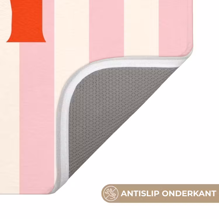 Wc Mat - Zachtroze - Rood - Strepen - Moin — 3