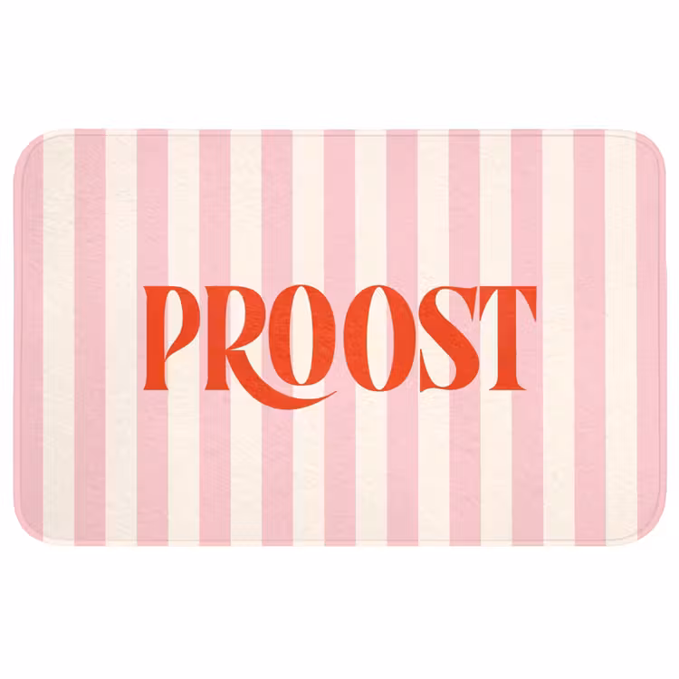 Wc Mat - Zachtroze - Rood - Strepen - Proost — 1