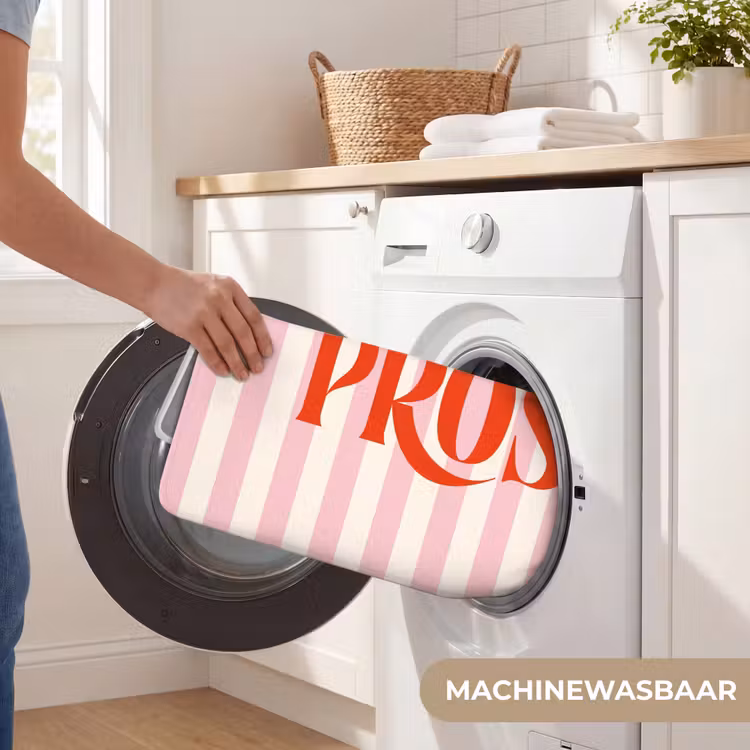 Wc Mat - Zachtroze - Rood - Strepen - Prost — 5
