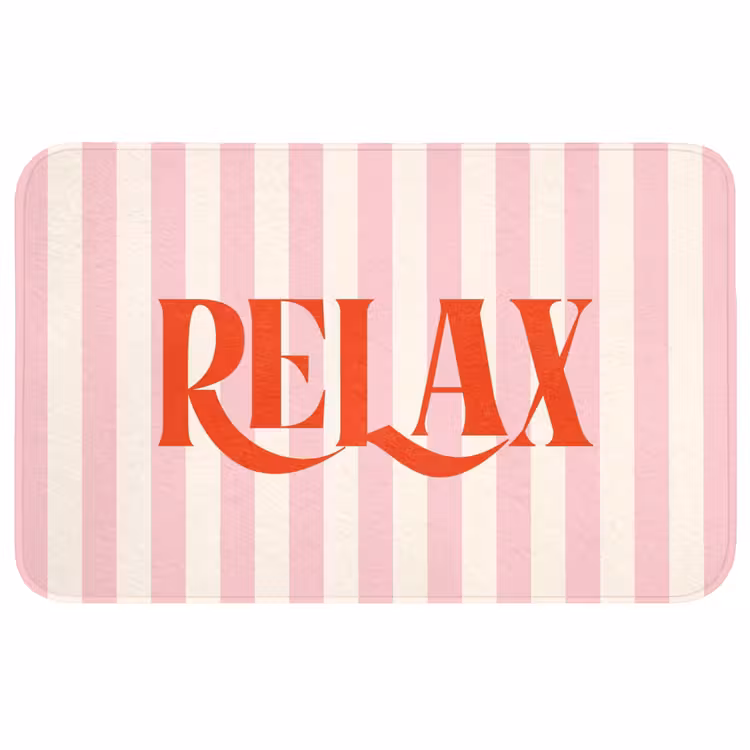 Wc Mat - Zachtroze - Rood - Strepen - Relax — 1