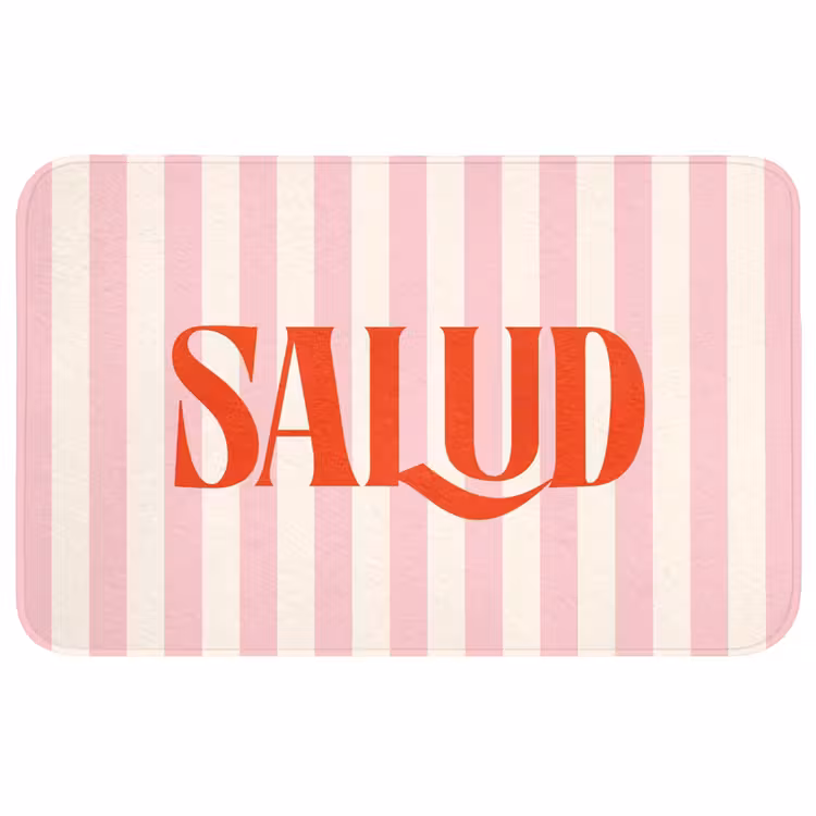 Wc Mat - Zachtroze - Rood - Strepen - Salud — 1