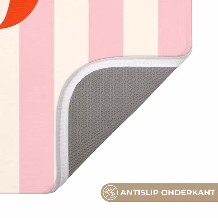 Wc Mat - Zachtroze - Rood - Strepen - Salud — 3