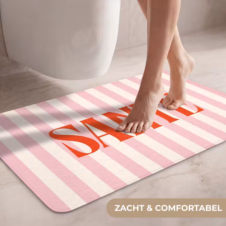 Wc Mat - Zachtroze - Rood - Strepen - Santé — 7