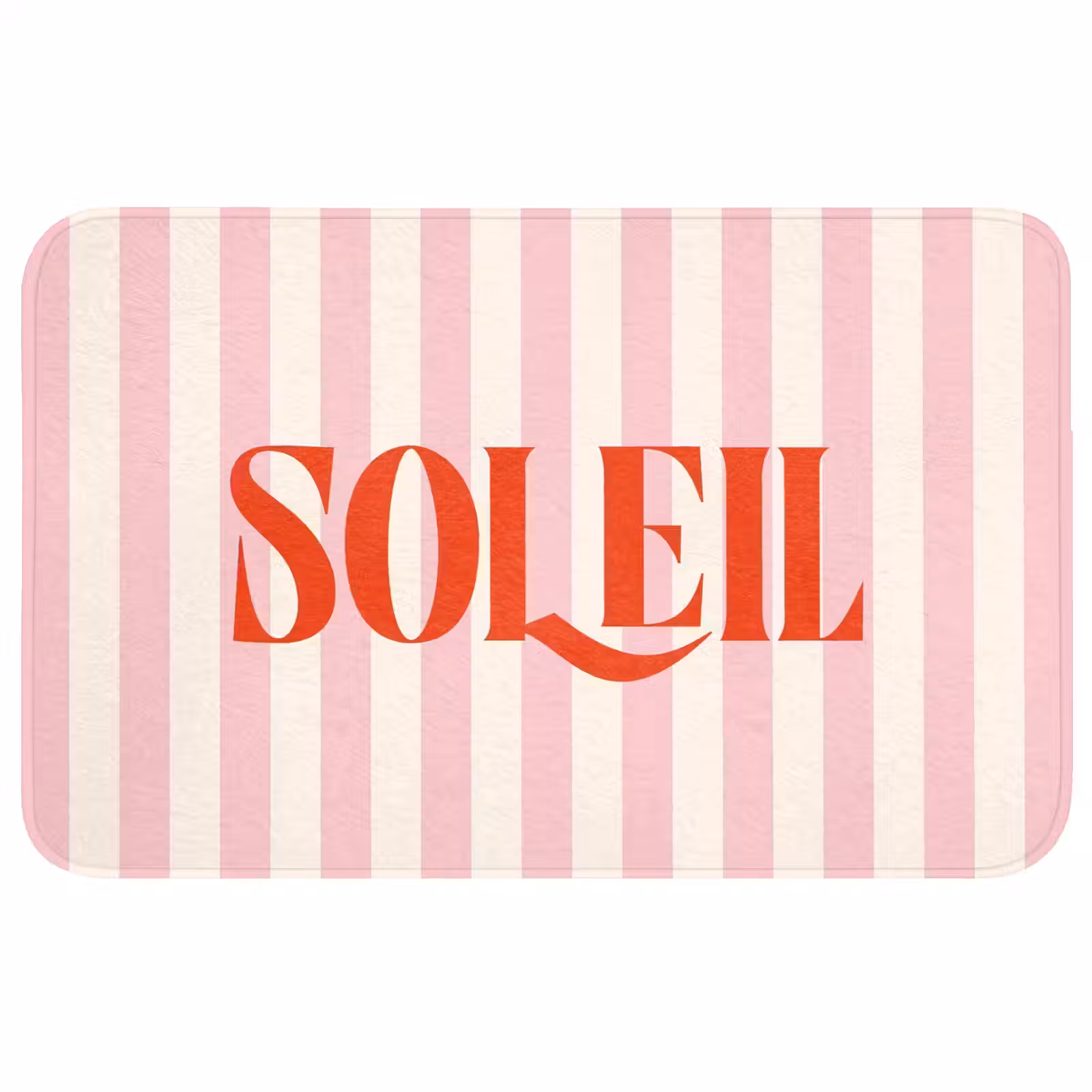 Wc Mat - Zachtroze - Rood - Strepen - Soleil — 1