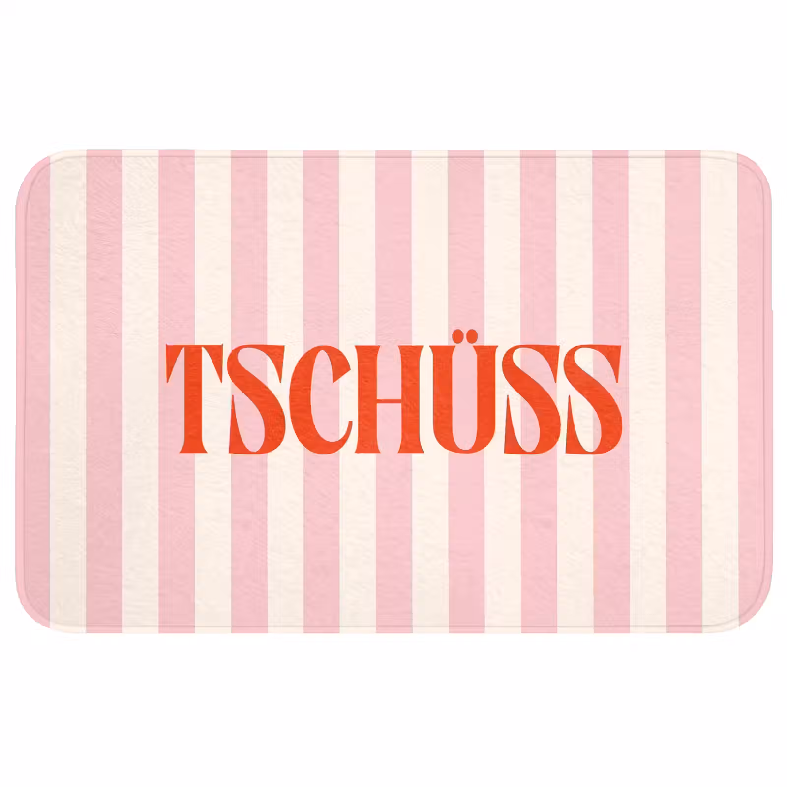 Wc Mat - Zachtroze - Rood - Strepen - Tschüss — 1