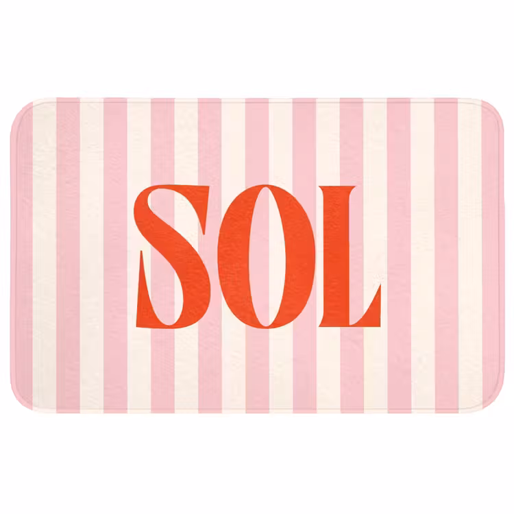 Wc Mat - Zachtroze - Rood - Strepen - Sol — 1