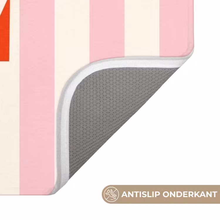 Wc Mat - Zachtroze - Rood - Strepen - Sol — 3