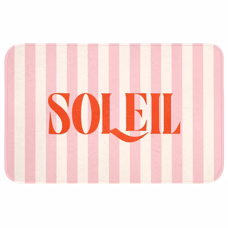 Wc Mat - Zachtroze - Rood - Strepen - Soleil — 1