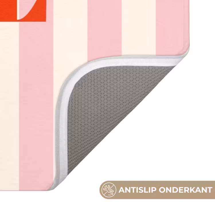 Wc Mat - Zachtroze - Rood - Strepen - Soleil — 3