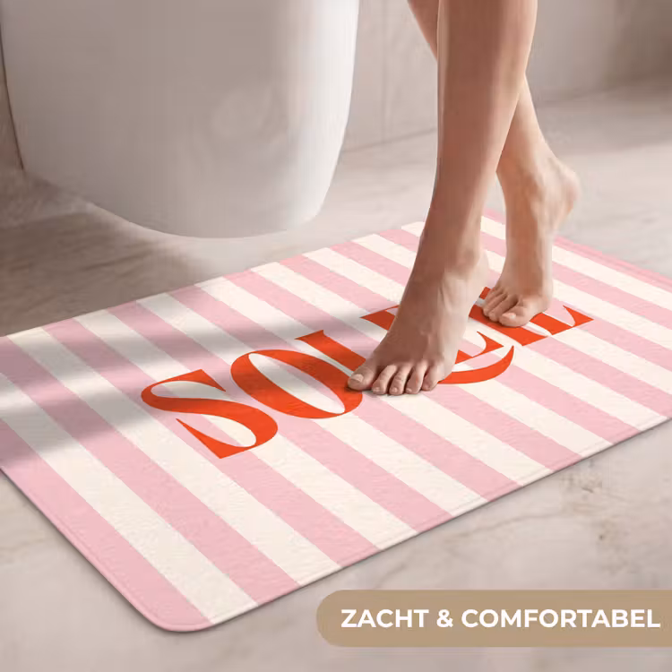 Wc Mat - Zachtroze - Rood - Strepen - Soleil — 7