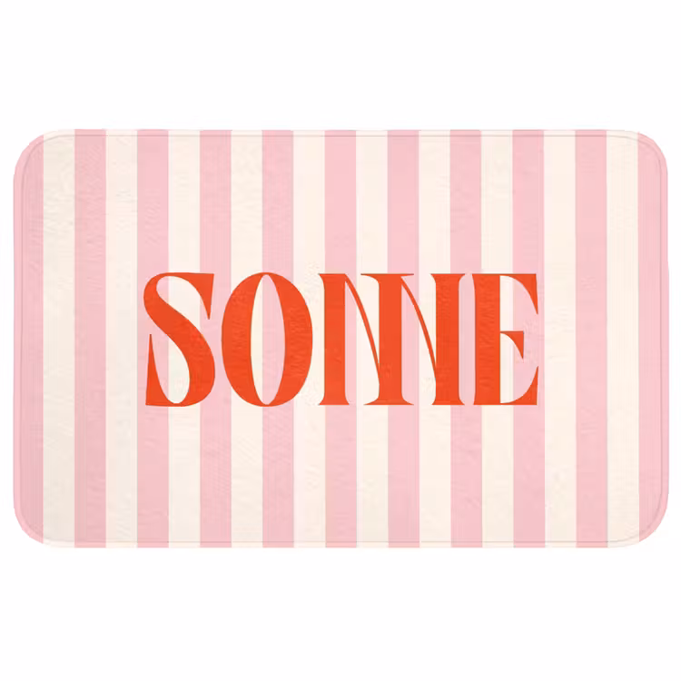 Wc Mat - Zachtroze - Rood - Strepen - Sonne — 1