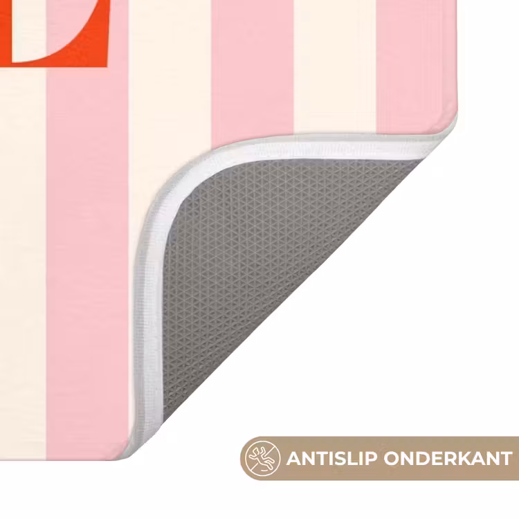 Wc Mat - Zachtroze - Rood - Strepen - Sonne — 3