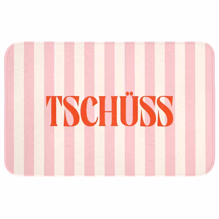 Wc Mat - Zachtroze - Rood - Strepen - Tschüss — 1