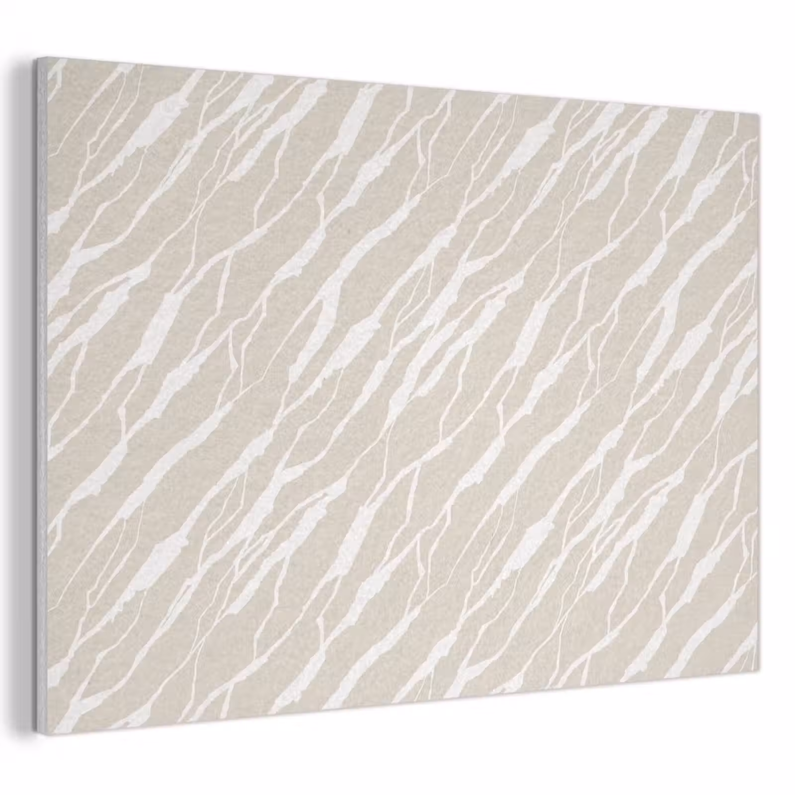 Akoestisch schilderij - Beige - Wit - Patroon - Structuur — 1