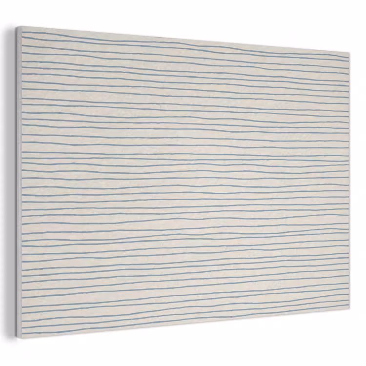 Akoestisch schilderij - Blauw - Strepen - Beige — 1