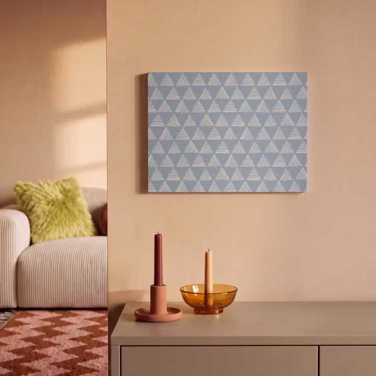 Akoestisch schilderij - Driehoek - Blauw - Patroon - Strepen — 2