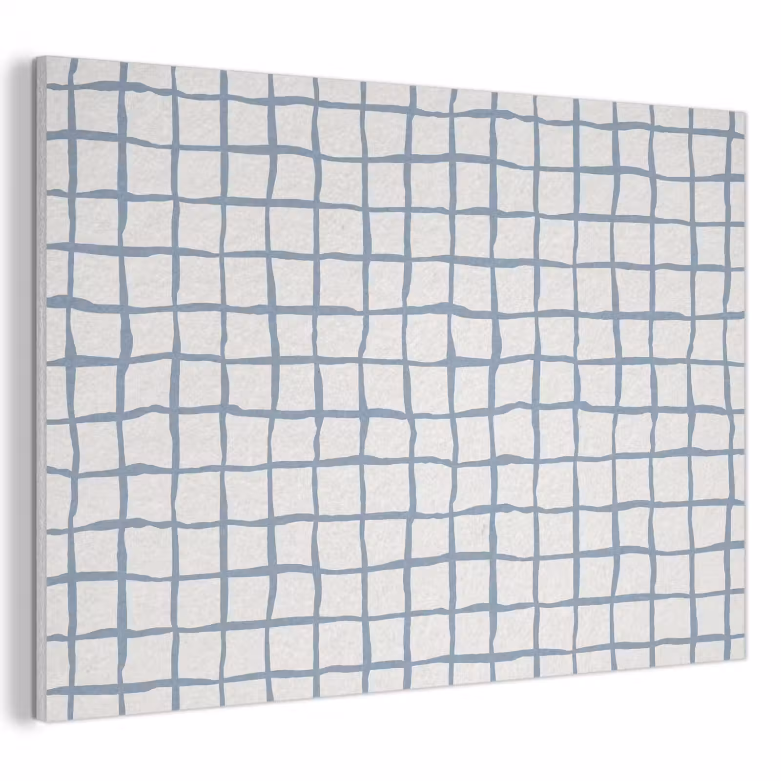 Akoestisch schilderij - Patroon - Raster - Blauw - Grijs — 1
