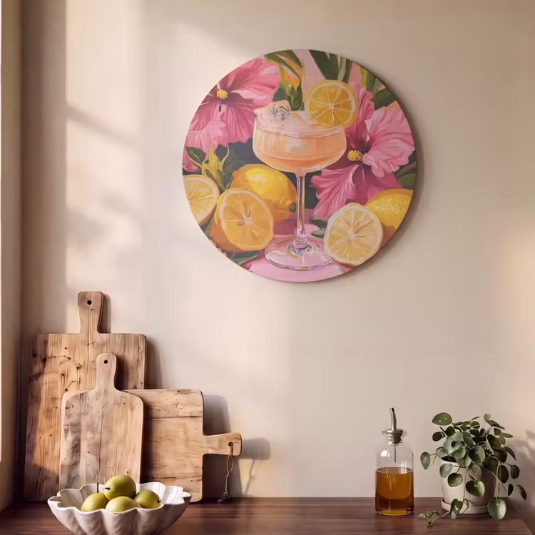 Akoestisch schilderij rond - Drink - Bloemen - Yellow — 4