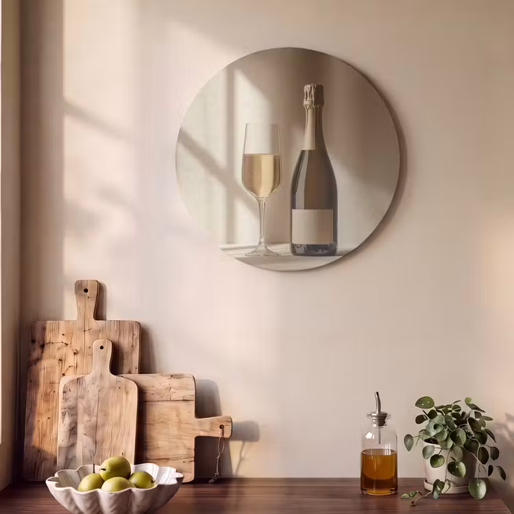 Akoestisch schilderij rond - Champagne - Beige - Schaduw - Bubbels — 4