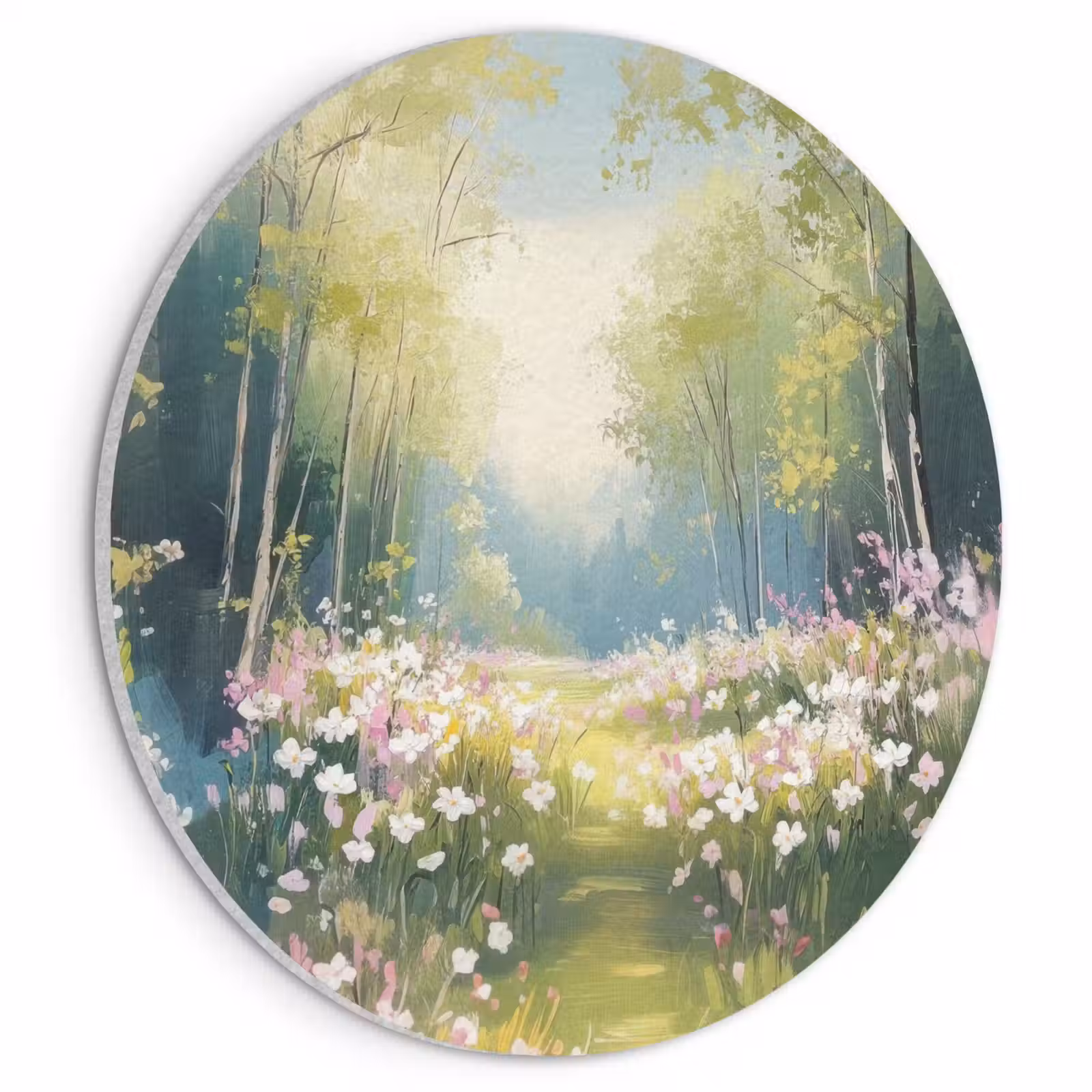 Akoestisch schilderij rond - Bos - Schilderstijl - Kleurrijk — 1