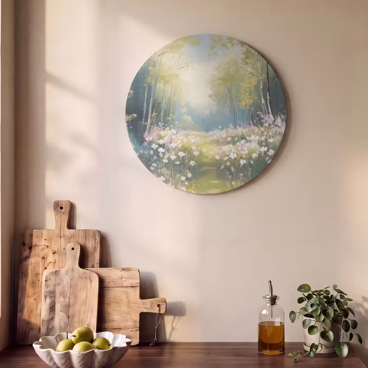 Akoestisch schilderij rond - Bos - Schilderstijl - Kleurrijk — 4
